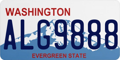 WA license plate ALG9888