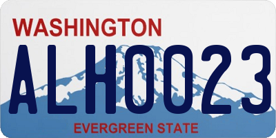 WA license plate ALH0023