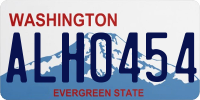 WA license plate ALH0454