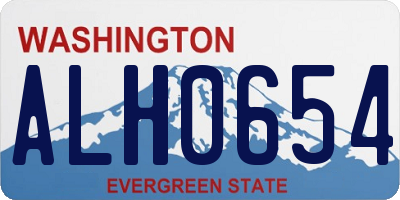WA license plate ALH0654