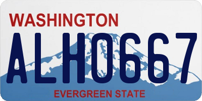 WA license plate ALH0667