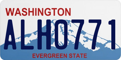 WA license plate ALH0771