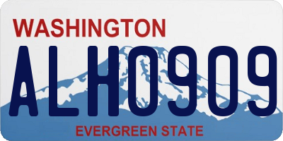 WA license plate ALH0909
