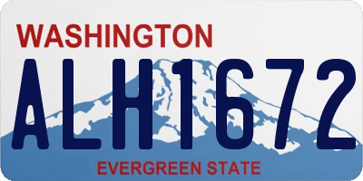WA license plate ALH1672
