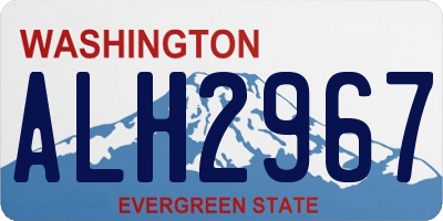 WA license plate ALH2967