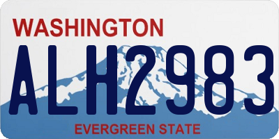 WA license plate ALH2983
