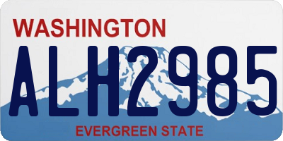 WA license plate ALH2985