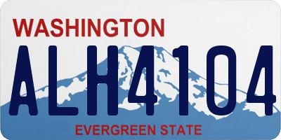 WA license plate ALH4104