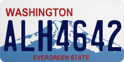 WA license plate ALH4642