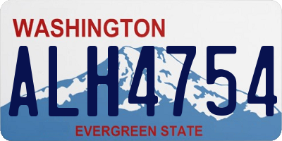 WA license plate ALH4754