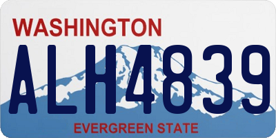 WA license plate ALH4839