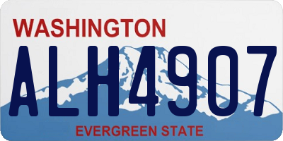 WA license plate ALH4907