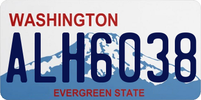 WA license plate ALH6038