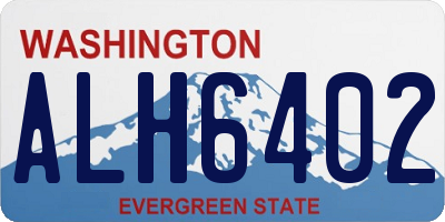 WA license plate ALH6402