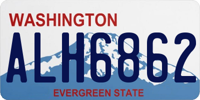 WA license plate ALH6862