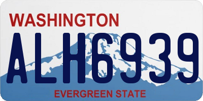 WA license plate ALH6939