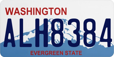 WA license plate ALH8384