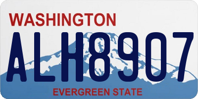 WA license plate ALH8907