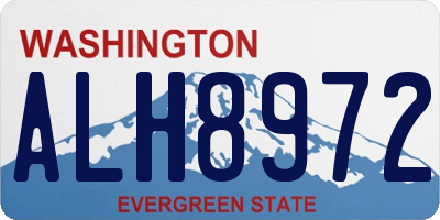 WA license plate ALH8972