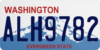 WA license plate ALH9782