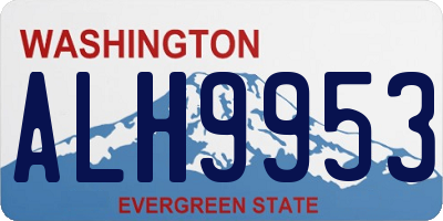 WA license plate ALH9953
