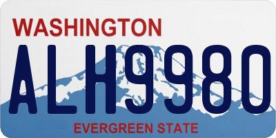 WA license plate ALH9980