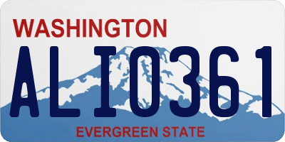 WA license plate ALI0361