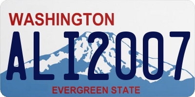 WA license plate ALI2007