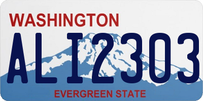 WA license plate ALI2303