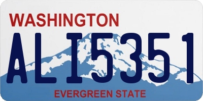 WA license plate ALI5351