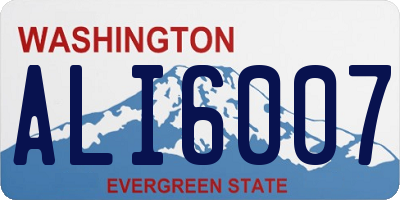 WA license plate ALI6007