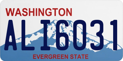 WA license plate ALI6031
