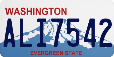 WA license plate ALI7542
