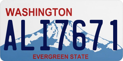 WA license plate ALI7671