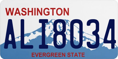 WA license plate ALI8034