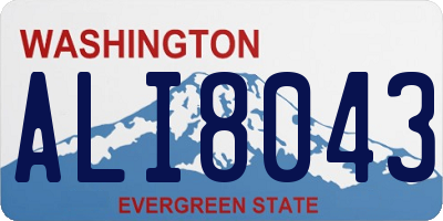 WA license plate ALI8043