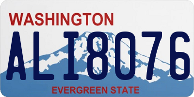 WA license plate ALI8076