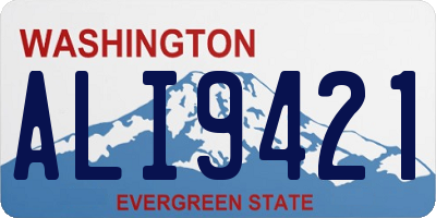 WA license plate ALI9421