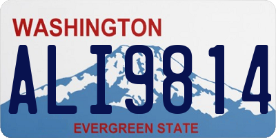 WA license plate ALI9814