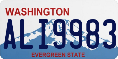 WA license plate ALI9983
