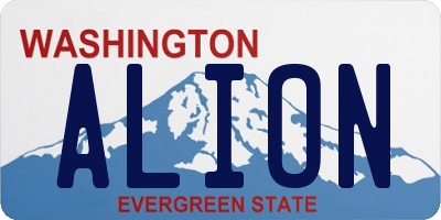 WA license plate ALION