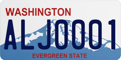 WA license plate ALJ0001