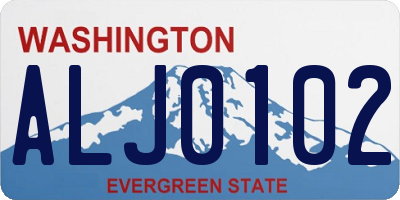 WA license plate ALJ0102