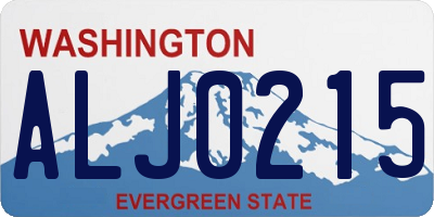 WA license plate ALJ0215