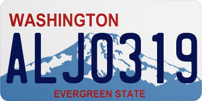 WA license plate ALJ0319