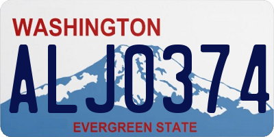 WA license plate ALJ0374