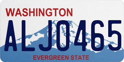 WA license plate ALJ0465