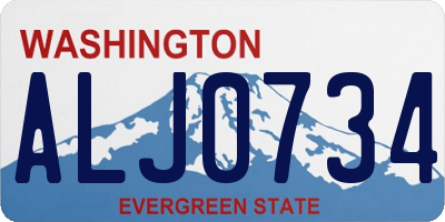 WA license plate ALJ0734