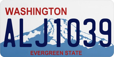 WA license plate ALJ1039