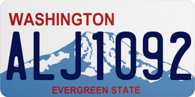 WA license plate ALJ1092
